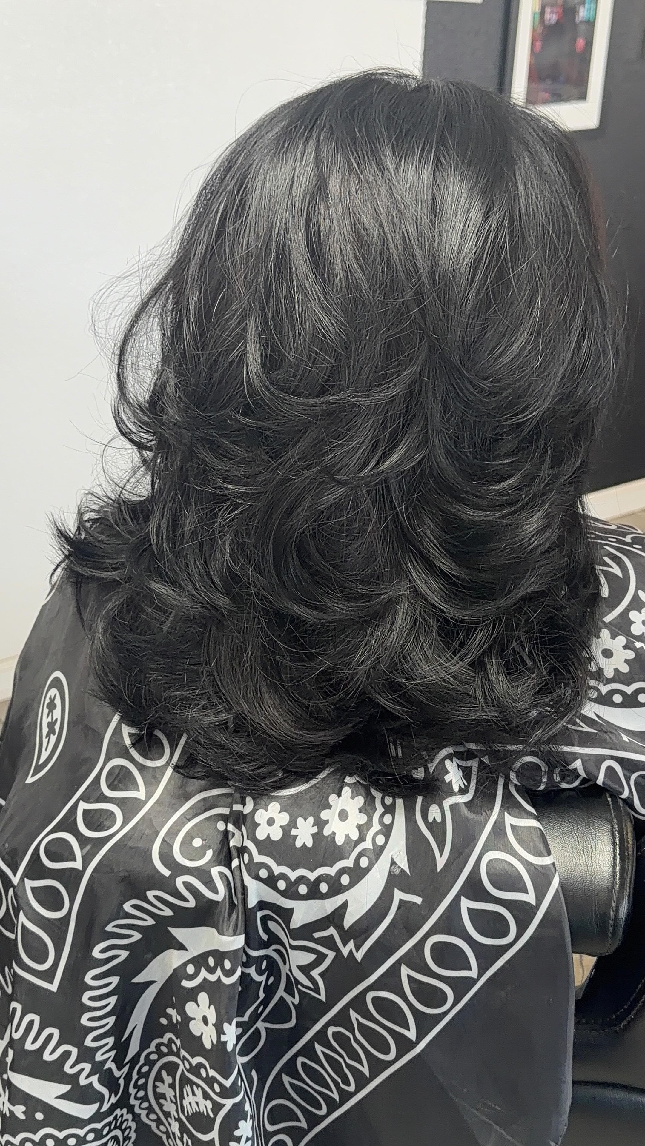 Layered black blowout